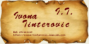 Ivona Tinterović vizit kartica
